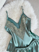 Summer Elegant Solid Color Camisole & Shorts Pajama Set Satin Pajama Set