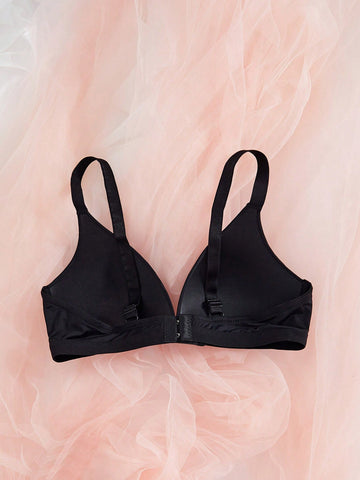 1PC V-Style Lady's Comfortable Wireless Soft Cup Solid Underwear Bra