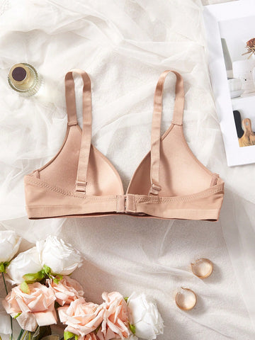 1pc V-Style Lady's Comfortable Wireless Soft Cup Solid Underwear Bra