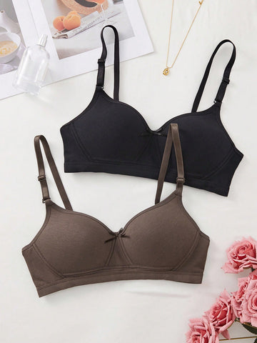 Comfortable Wireless Soft Cup Solid Bra