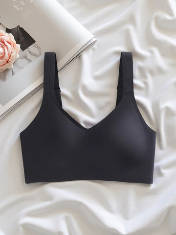 Simple Comfortable Sports Bras For Women, Wire-Free Solid Color Underwire Bras