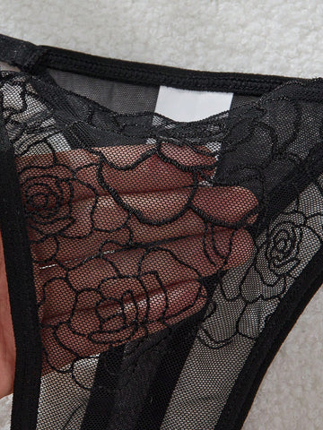 2pcs/Set Women Floral Lace Lingerie Set