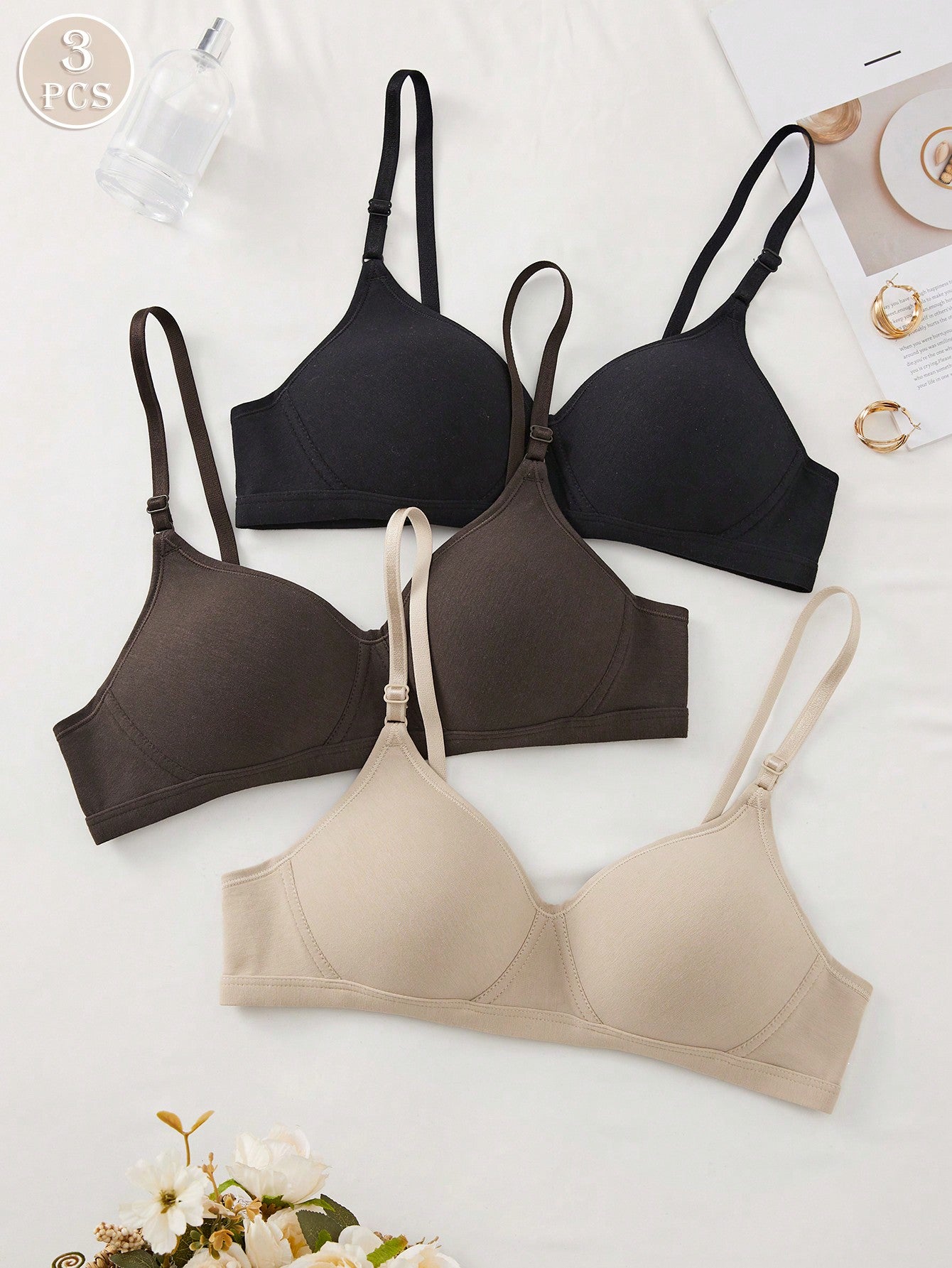 Comfortable Wireless Soft Cup Solid Bra – Barely