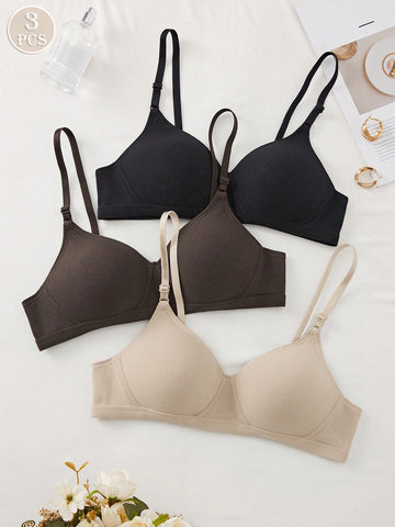 Comfortable Wireless Soft Cup Solid Bra