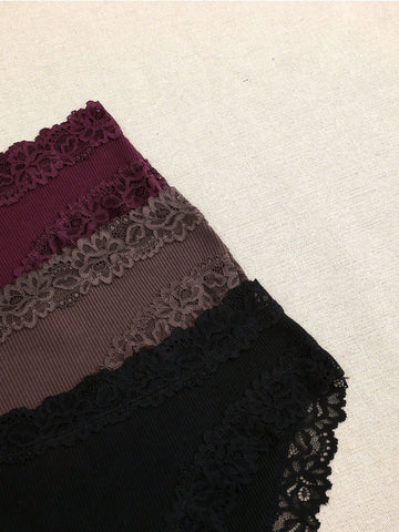 3pcs/Lace Lace Briefs Are Soft And Breathable Women's Panties