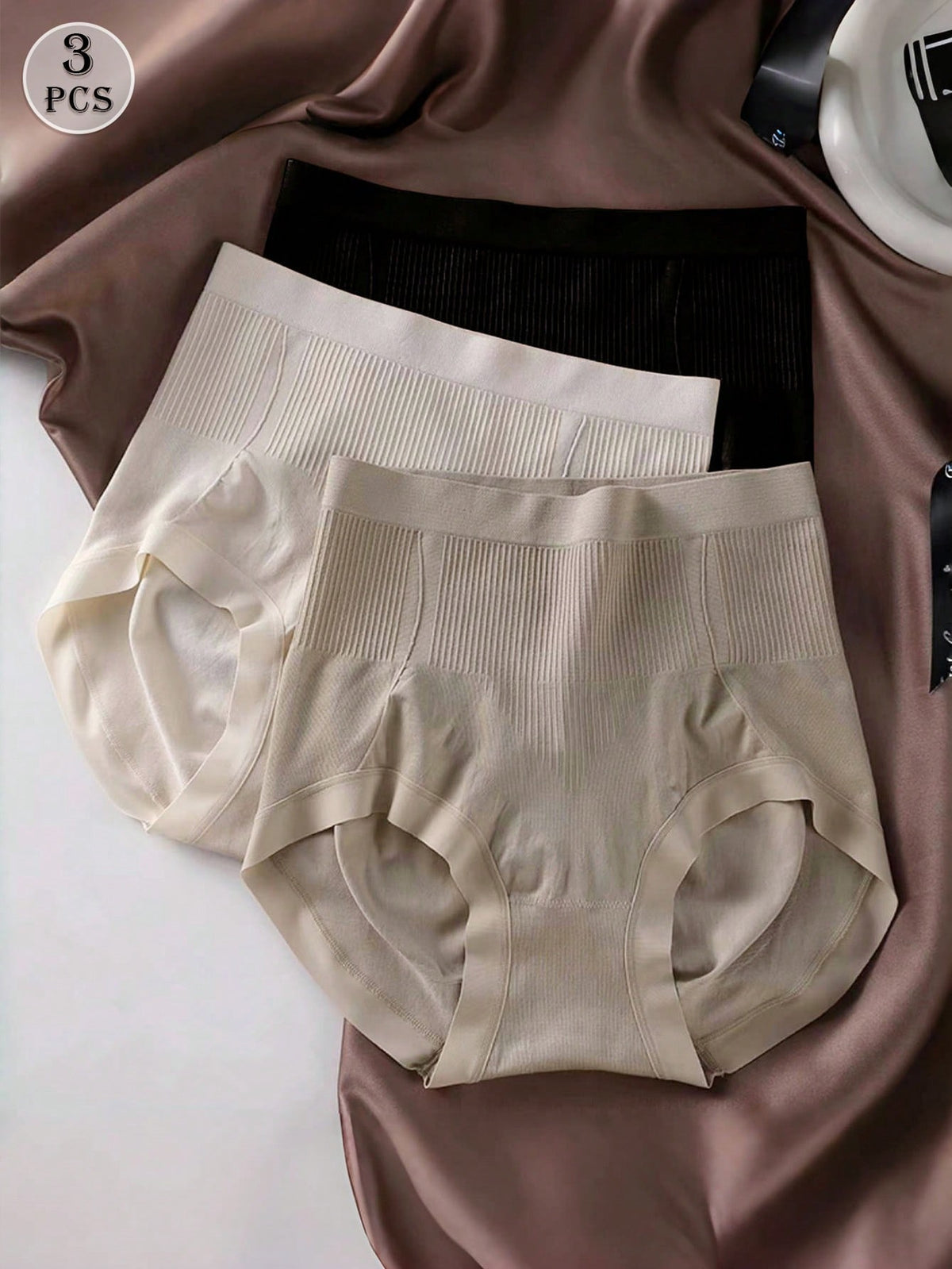 3pcs Women High Waisted Seamless 3D Butt Lifting Postpartum Belly Control Briefs