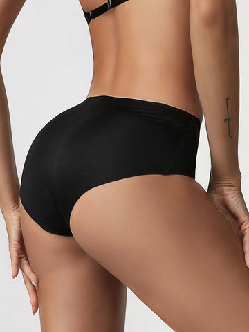 3pcs Women's Seamless Solid Color Breathable Comfort Brief