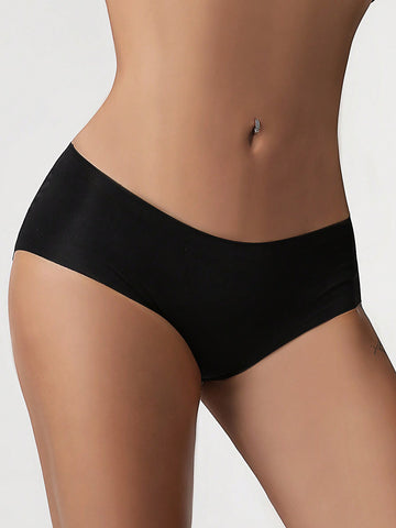 3pcs Women's Seamless Solid Color Breathable Comfort Brief
