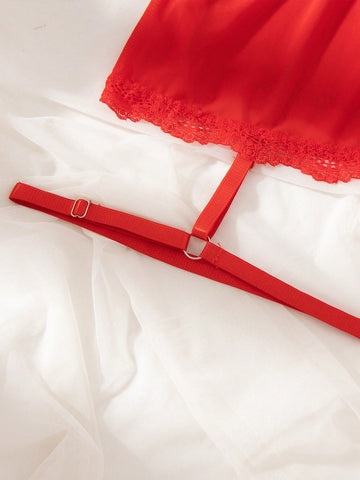 4 Pieces Fashion Light Floral See-Through Mesh One-Piece Youth Sexy See-Through Fun Nightdress Sexy Nightdress