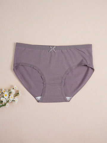 7pcs/Set Solid Color Bowknot Briefs