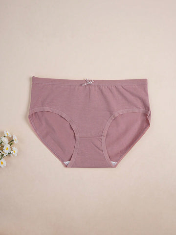 7pcs/Set Solid Color Bowknot Briefs