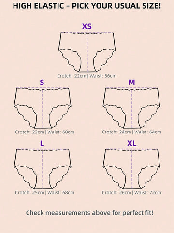 3pcs/Pack Seamless Ice Silk Brief Panties