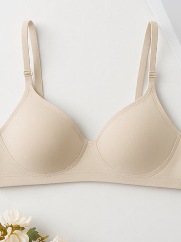 Comfortable Wireless Soft Cup Solid Bra
