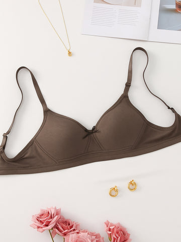 Comfortable Wireless Soft Cup Solid Bra
