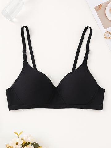 Comfortable Wireless Soft Cup Solid Bra