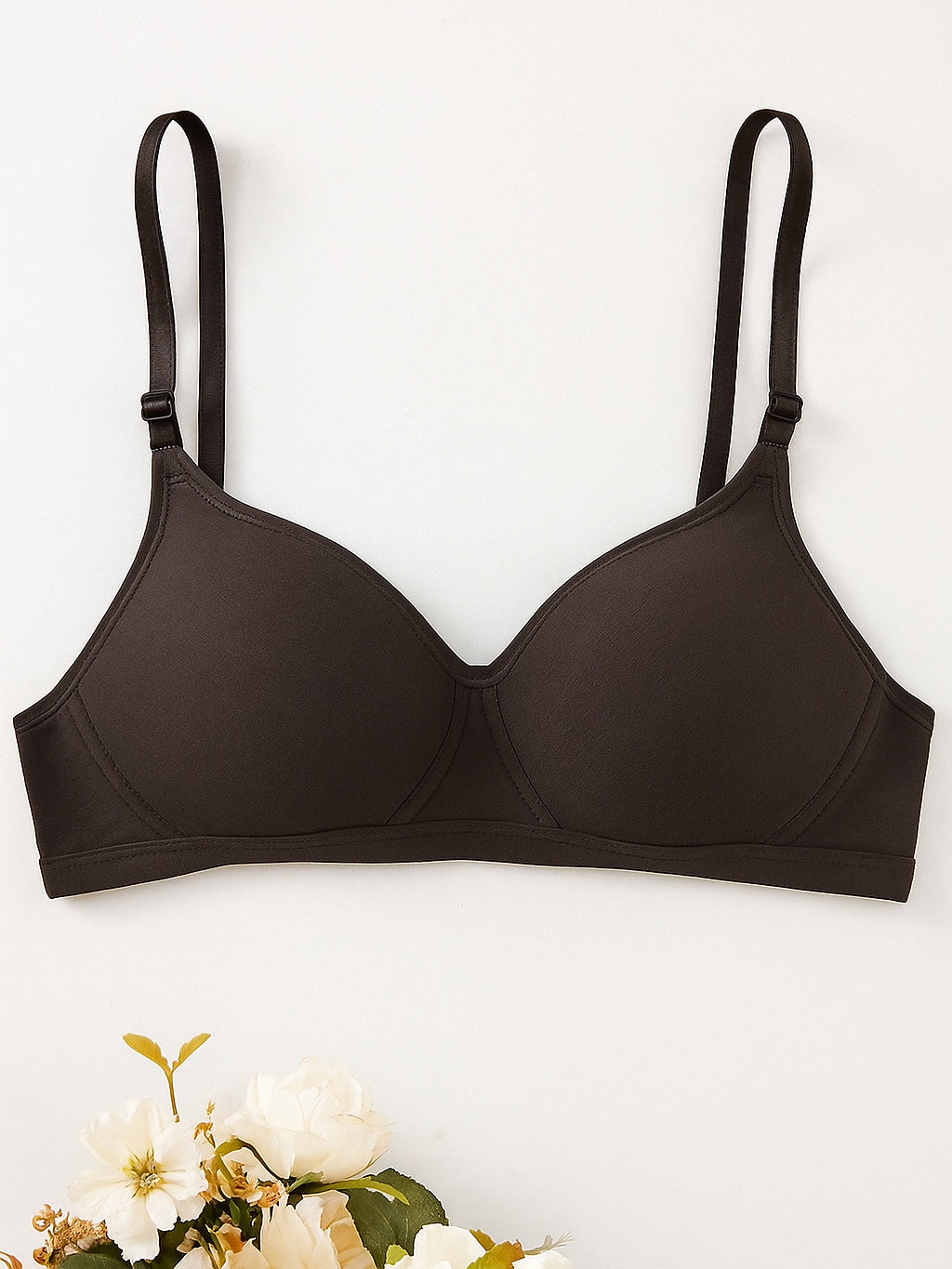 Comfortable Wireless Soft Cup Solid Bra