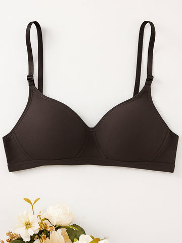 Comfortable Wireless Soft Cup Solid Bra
