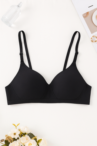 Comfortable Wireless Soft Cup Solid Bra