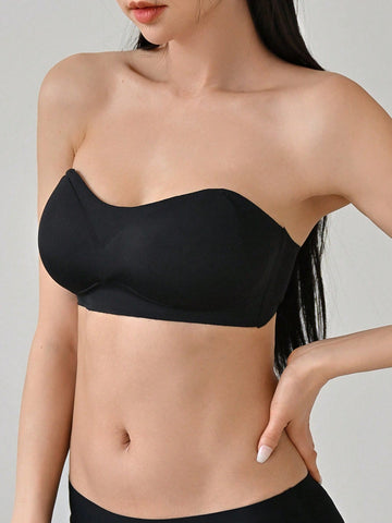 Removable Transparent Strap Bandeau Wireless Bra