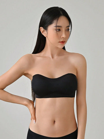 Removable Transparent Strap Bandeau Wireless Bra