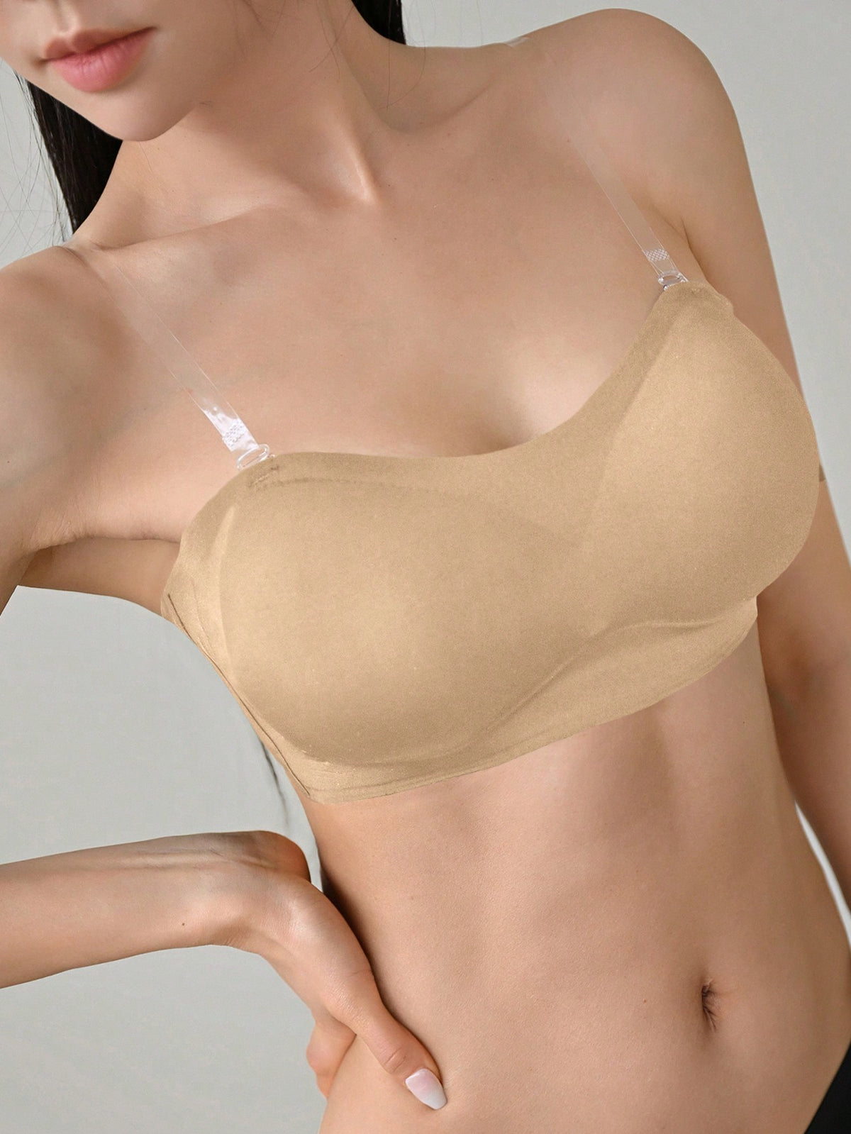 Removable Transparent Strap Strapless Wireless Bra