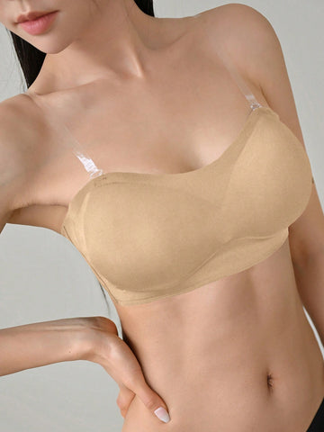 Removable Transparent Strap Strapless Wireless Bra