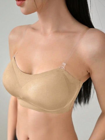 Removable Transparent Strap Strapless Wireless Bra