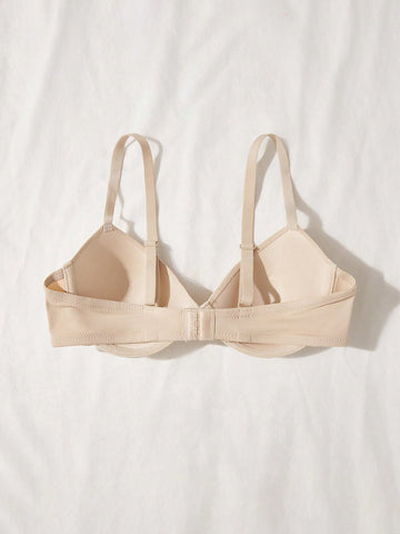 Women's Apricot Plain Backless Medium Stretch Everyday Bra For Comfort