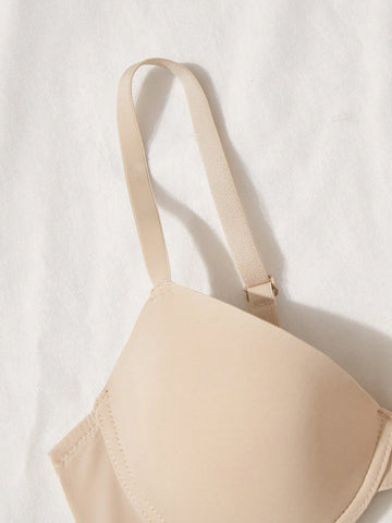 Women's Apricot Plain Backless Medium Stretch Everyday Bra For Comfort
