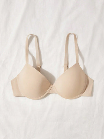 Women's Apricot Plain Backless Medium Stretch Everyday Bra For Comfort