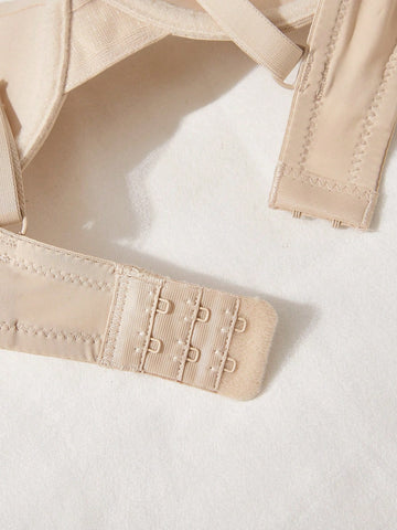 Women's Apricot Plain Backless Medium Stretch Everyday Bra For Comfort