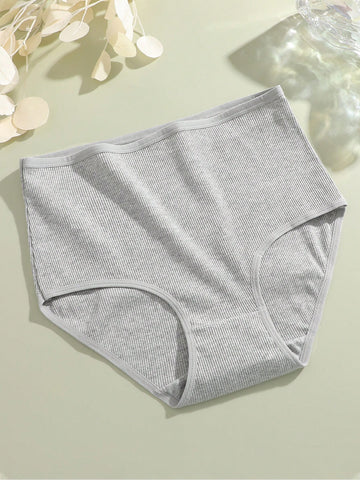4pcs High Waist Seamless Solid Color Briefs