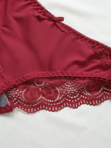Floral Lace Underwire Bra & Panty Lingerie Set