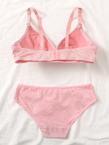 Full Cup Solid Lingerie Set