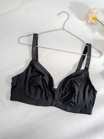 Romantic Black Bra With Spaghetti Straps And No Chest Pad