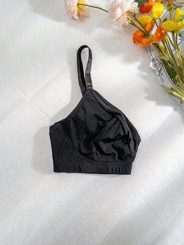 Romantic Black Bra With Spaghetti Straps And No Chest Pad