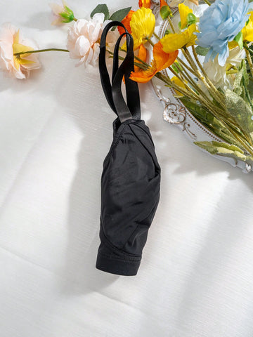 Romantic Black Bra With Spaghetti Straps And No Chest Pad