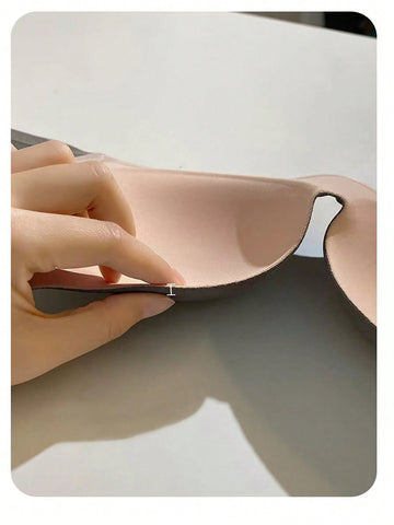 Simple Solid Color Thin Wireless Comfortable Full Coverage Seamless Bra With Gathering Effect, Side Slimming And Anti-Sagging Function