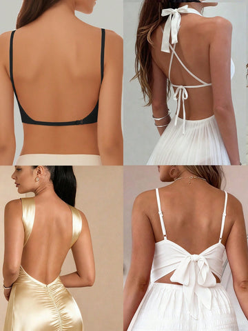 Seamless Backless Strapless Bra - Lightweight & Breathable Thin Cup, Adjustable & Convertible Shoulder Straps - Removable Padding