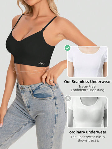 Seamless Backless Strapless Bra - Lightweight & Breathable Thin Cup, Adjustable & Convertible Shoulder Straps - Removable Padding