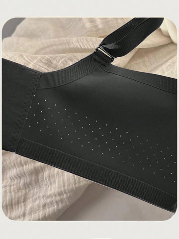 Women Simple Solid Color Underwear, Thin, Wire-Free, Comfortable Bra That Gathers And Lifts, Prevents Sagging, Full Coverage, Seamless Bra